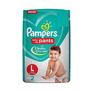 Pampers Large-Anti-rash lotion, (9-14) 2 Pants